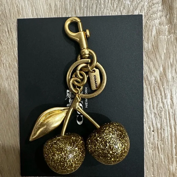 Coach Gold Sparkle Cherry Bag Charm Style Number 77840 - Picture 5 of 5